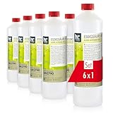 Höfer Chemie 6x 1 L Essigsäure 60% - optimaler Reiniger und Entkalker - Premium Qualität Made in Germany