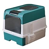 Katzen-Mülleimer – hohe Rücklaufbox mit Deckel, Geruchskontrolle, faltbar, leicht, Schaufel, vollständig umrandeter Müll, gesiebt, während tragbares Reisezubehör