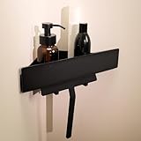 Designfabrik Hamburg Duschablage ohne Bohren | Eckregal Bad | Duschregal ohne Bohren | Kleberegal Bad | Duschkorb selbstklebend | Badaccessoires | Duschablage Ecke Schwarz