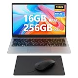 MAXLEGEN Laptop 14,1 Zoll FHD (Quad Core Celeron N4120, 16 GB RAM, 256 GB SSD), Notebook mit 180° Flip 1920 x 1080, 5G/2.4 WiFi, USB3.0, Mini HDMI, TF Card Slot, Laptop mit Maus, Mauspad