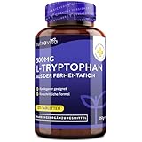 L-Tryptophan 500mg Hochdosiert - 270 Vegane Tabletten - Aus Pflanzlicher Fermentation - Premium Qualität L Tryptophan - Ohne Synthetische Bindemittel und Füllstoffe - Hergestellt von Nutravita