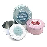 heimtexland ® 3er Set Gebäckdosen Keksdose Vorratsdose Weihnachten Plätzchen Geschenkbox Lebensmittel Aufbewahrung Metalldosen Typ658 Firlefanz