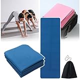 Faltbare Yogamatte, Fitnessmatte 4/6mm Dick, TPE-Material, Wasserdicht/Leicht Zu Reinigen, Mit Aufbewahrungstasche + Gurten, Doppelseitige Textur/rutschfest, Für Sport Und Fitness , 183*61*0.4cm,Blue