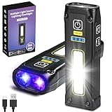 DARKBEAM Schwarzlicht UV Taschenlampe 365+395, 1000LM LED EDC Taschenlampen Wiederaufladbare Woods Lampe, Mini Magnetfuß COB Rotlicht & Notstrom für AC Leck, Epoxidharz, Haustiere Urin, Haus/Außen