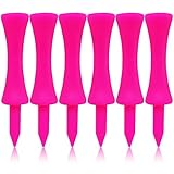 Golf Tees Kunststoff Golftees Tee Set für Driver Wert 60 100 Stück Wiederverwendbar Plastik Kurz Lang Blau Rot Rosa Orange Weiß Multi Farbe 32 39 51 58 70 mm für Golfer (Rosa 58mm, 100 Stück)