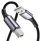 Bohconn Druckerkabel, 0,5 m, USB 2.0 Typ A Stecker auf B Stecker, USB A auf USB B, Drucker, Scanner, Nylon, geflochtenes Kabel, für Dell, HP, Canon, Lexmark, Epson, Xerox, DAC, Samsung usw