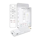 GREVA Android TV Stick 4K Ultra HD-Streaming-Gerät, 2025 Neuestes Android 14.0 TV-Stick Box 2 GB 16 GB HDR/AV1/2,4G/5G WiFi/BT 5.0, Smart Streaming Media Player mit Assistant Sprachfernbedienung, Weiß