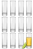 12 Schnapsgläser Hoch aus Glas 5cl - Spülmaschinenfest - Standfest dank dickem Boden - Shotgläser für jede Party