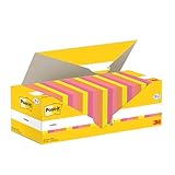 Post-it Notes, Vorteilspackung 18 Blöcke + 6 GRATIS, 100 Blatt pro Block, 76 mm x 76 mm - Selbstklebende Notizzettel zum Notieren, für To-Do-Listen und als Erinnerung