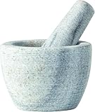 JADE TEMPLE 17440 Marmor Mörser mit Stössel, Steingut, Grau