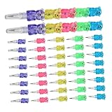 Veemoon 12 Stück Teiliges Set Stapelbarer Bleistifte Bärenform für Niedliche Cartoon Stifte für Schulbedarf Geburtstagsfeiern und Kreative Schreibaktivitäten