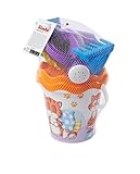 Katze Eimergarnitur, 6 Teile, Eimer, Sieb, Sandform, Schaufel, Rechen, Gießer, H:16cm, D:17cm