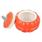 Healifty Keramik Süßigkeitenhalter im Kürbisdesign Teedose zur Aufbewahrung von Tee Kaffeebohnen und Snacks Dekorativer Porzellanbehälter mit Praktischem Verschluss