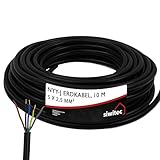 siwitec NYY-Kabel, NYY-J 5 x 2,5 mm2, 10 m, Erdkabel, Installationskabel, Erdleitung, Kabelring - Made in Germany