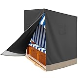 Shield Outdoor Covers Strandkorb Schutzhülle Winterfest, 420D Oxford wasserdicht strandkorbhülle mit Reißverschluss,Winterfest UV Beständig Reißfest Abdichtung für strandkörbe Hülle 150x100x140/165cm