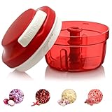 Zwiebelschneider, Gemüseschneider manuell mit Seilzug, Multifunktionale manuelle Zerkleinerungsmaschine für Gemüse, Fleisch, Küchenhelfer für schnelles Schneiden und Hacken