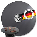 Feuerplatte Komplette Grillfläche 120cm INKL. Grilleinsatz – 10mm Stärke – Grillplatte für Feuertonne & Feuerschale – Plancha Grillring für BBQ & Teppanyaki - Massive Stahlplatte #932