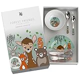 WMF Waldfreunde Kinder Geschirrset 6-teilig, Kindergeschirr mit Kinderbesteck ab 3 Jahre, Cromargan Edelstahl poliert, spülmaschinengeeignet