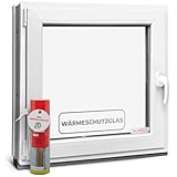 Kellerfenster 40x50 cm 2 fach Verglasung - Alle Größen Kunststofffenster 60mm Profil -Din Links- BxH: 400x500mm Perfekt für Fenster Gartenhaus, Garagenfenster, Hauskeller mit Dreh-Kipp System