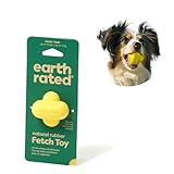 Earth Rated Hundeball, EIN interaktiver Apportierball für alle Rassen in verschiedenen Größen, aus Naturgummi, das perfekte Spielzeug für drinnen und draußen, klein, gelb