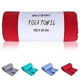 GORILLA SPORTS® Yoga Handtuch - 180 x 60 cm, Saugfähig, Schnelltrocknend, Mikrofaser, Waschmaschinenfest, Farbwahl - Yogahandtuch, Yoga Towel, Strandtuch, Yoga Tuch, Yoga Decke