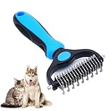 HABNI Entfilzungsmesser & Unterwollbürsten Für Hunde 1 Stück 17 Zinken 8.8X17 Cm Blau Schwarz Unterfellbürste Entfilzungsstriegel Katze Mittel Langhaar Gegen Verfilzungen Unterwolle