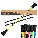 Diabolo Freizeitsport Flowerstick Basic (gelb) - UV reaktiver Flower Stick mit Zwei Glasfaser Handstäben, Hingucker auf Festivals, ideal für Anfänger, leicht zu kontrollieren