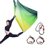 LYXLBX Aerial Yogatuch, Yogatuch Zum Aufhängen, Yoga-Schaukel, Yoga Vertikaltuch, Schaukeltuch, Trapez Schaukel, Yogatücher, Akrobatik Tuch,Yogagurt Yoga Hammock Hängematte Set für Erwachsene(5X2.8M)