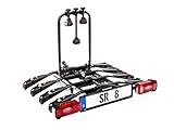 Bullwing SR8 Fahrradträger für 4 Fahrräder auf Auto Anhängerkupplung Heckträger Radträger abklappbar mit Schnellverschluss und Diebstahlschutz mit Wandhalterung und Rahmenhalter