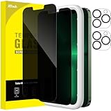 JETech Sichtschutz Schutzfolie für iPhone 13 Pro 6,1 Zoll mit Kamera Schutz, Anti-Spähen Panzer schutz Gehärtetes Glas Displayschutz, Einfaches Installationswerkzeug, 2 Stück