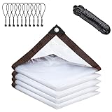 Plane Wasserdicht Transparent Mit ösen, Abdeckplane Wasserdicht Plane Durchsichtige 1x2m für AußEnbereich Terrasse Hühnerstall Balkon