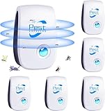 Ultraschall Schädlingsbekämpfer, 6 Stück Insektenschutzmittel Moskitoschutz Innenräumen Pest Repeller, Schädlingsbekämpfung Insekt gegen Moskito, Kakerlake, Mäuse, Spinnen, Fliegen