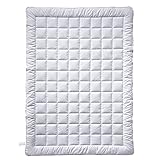 billerbeck Bettdecke Lina Superlight - Leinendecke – 155 x 220 cm – Sommerdecke, kühlende Bettdecke, leichte Sommerdecke – 70 % Leinen, 30% Baumwolle, Weiß