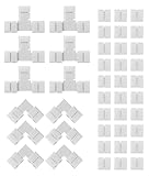 42 Stück 4 Pin LED Streifen Verbinder, Lichtverbinder T Form L Form Lückenlose Lötfreie Steckverbinder Adapter Licht Verlängerung Verbinder für WS2811 WS2812B RGB Streifenlicht (10 mm)