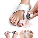 Tech Love Hallux Valgus Korrektur Set, Verstellbarer Knopf Schienen [1x], Silikon Zehenspreizer [2x] und Zeh Trainingsband [1x], Universalgröße Bunion-Entlastung für Tag & Nach Zehen Unisex