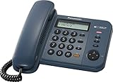 Panasonic KX-TS580GC, Schnurgebundenes Festnetztelefon mit Freisprecheinrichtung und Anrufer-ID, integriertem Telefonsystem, Telefonbuch, Wahlwiederholungsspeicher, Wahlsperre, Datenanschluss, Blau