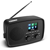 MEDION Internetradio mit DAB+ Life IRE-1 (WLAN, DAB Plus UKW Radio, Bluetooth, EQ, Tropfwasserschutz, Teleskopantenne, Spotify Connect, Wecker Schlummerfunktion, Einstellbarer Display-Dimmer) schwarz