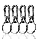 Mabor 4 Stück Schlüsselring Karabiner, Schlüsselringe mit Schnellverschluss Clips Robuster Metall Schlüsselanhänger Zinklegierung Halter Organizer Haken Für Aufhängen im Rucksack, Autoschlüssel