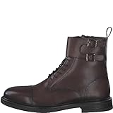 s.Oliver Herren Stiefeletten zum Schnüren aus Leder mit Schnallen Braun (Brown), 43