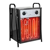 HENGMEI 9KW Elektroheizer Heizlüfter Bauheizer Baustellenheizer Elektroheizung mit Thermostat 3 Heizstufen Heizgebläse für Baustelle, Werkstatt, Garage