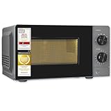 Exquisit Mikrowelle, 24,5 cm Drehteller, 20 Liter, 700 Watt, 5 Leistungsstufen, Timer, Auftaufunktion, klein, MW850-070 grau