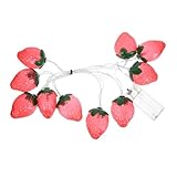 CLISPEED Batteriebetriebene Erdbeer LED Lichterkette LED Realistische Früchte Leicht Tragbar für Innen Außen Party Garten Hochzeit Marktstand Dekoration