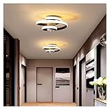 LED Deckenleuchten Schwarz Weiß Ring Küchenlampe Surface Mounted Moderne Beleuchtung für Korridor Treppen Wohnzimmer Modern LED Kronleuchter (Black Warmweiß)