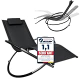 Melko Schaukelliege Liegestuhl klappbar 200kg Schwingliege Gartenliege Sonnenliege Relaxliege - atmungsaktiv, witterungsbeständig und pflegeleicht - Farbauswahl (Anthrazit)