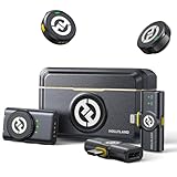 HollylandLark M2 Kabellos Lavalier Mikrofon für iPhone/Kamera/Android/PC – 48 kHz/24-Bit Hi-Fi-Audio, 300 m Reichweite, Rauschunterdrückung, 40 h Laufzeit, YouTube/Vlog/Streaming (2TX + 3RX+Ladecase)