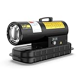 DAHTEC 20 kW Heizkanone Diesel Bautrockner, Großtank Bauheizer, 550 m³/h Heizgebläse mit Thermostat, Ölbeheizung Heizlüfter für Werkstätten, Baustellen und landwirtschaftliche Betriebe