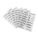 NUOBESTY 6 Blätter Dessert-aufkleber Etiketten Für Küchenvorräte Aufkleber Für Backetiketten Lebensmitteletiketten Klarer Küchenaufkleber Etiketten Für Gewürzdosen Black Pvc Selbstklebend