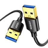 UGREEN USB Kabel 3.0 Super Speed Kabel A Stecker auf A Stecker USB Verbindungskabel kompatibel mit Drucker, Modems, Festplatten, Kameras usw. (2m)