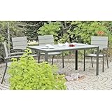 möbelando Gartenlounge-Set Olivia in grau aus Kunststoff, Aluminium