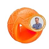 Martin Rütter Hundeball „Moby“ Orange – robuster Spielball für Hunde, befüllbar, aus 100% Naturmaterial, unvorhersehbar hüpfend, fördert Bewegung und geistige Auslastung